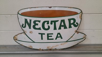 Lot 62 - NECTAR TEA ENAMEL SIGN 21" x 13"