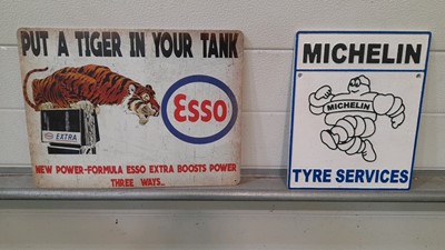 Lot 713 - TIN ESSO AND CAST MICHELIN SIGNS