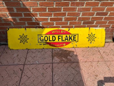 Lot 180 - GOLD FLAKE ENAMEL SIGN  72" X 15"