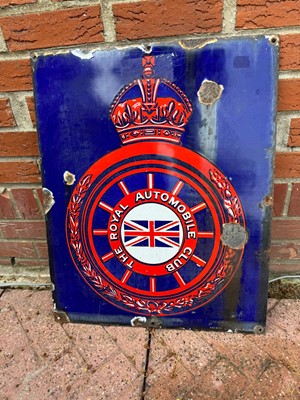 Lot 216 - THE ROYAL AUTOMOBILE CLUB SIGN  25" X 20"