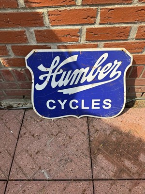 Lot 316 - HUMBER CYCLES SIGN  18" X 24"