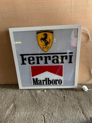 Lot 480 - FERRARI LIGHT UP SIGN 24" x 24"