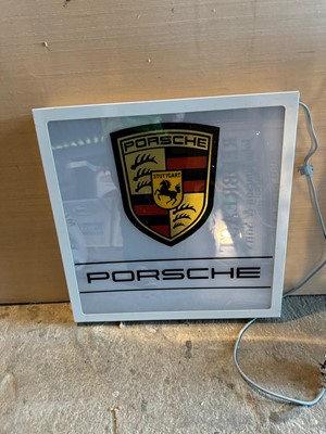 Lot 492 - PORSCHE LIGHT UP SIGN  24" X 24"