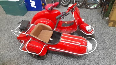 Lot 374 - CHILD'S BATTERY POWERED MOTORBIKE AND SIDECAR