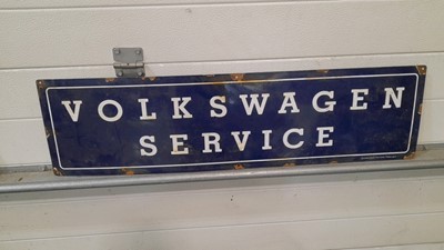 Lot 422 - VOLKSWAGEN SERVICE ENAMEL SIGN 36" X 9.5"