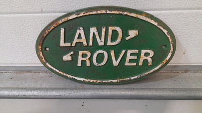 Lot 428 - LAND ROVER CAST SIGN 11" X 6"