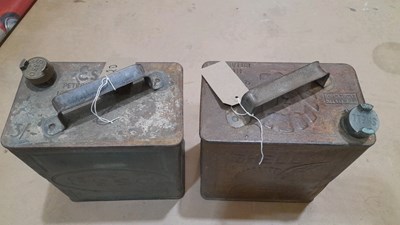 Lot 596 - 1 X SHELL AVIATION & 1 X ESSO 2 GALLON PETROL CANS