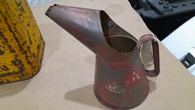 Lot 588 - 1 X SHELL 5 GALLON CAN , 1 X ESSO AND 1 X  DUCKHAMS OIL JUG