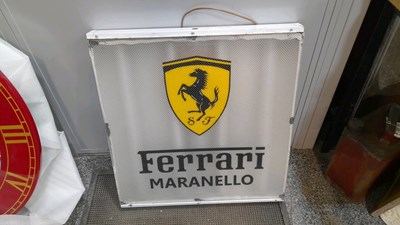 Lot 548 - FERRARI MARANELLO LIGHT UP SIGN 24" X 24"