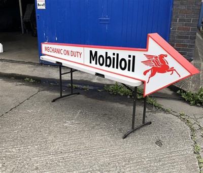 Lot 316 - MOBILOIL MECHANIC ON DUTY DOUBLE SIDED SIGN