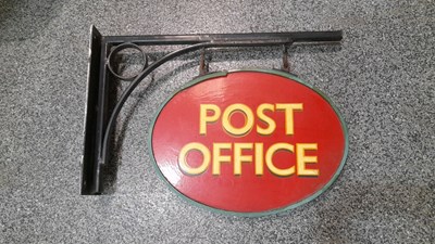 Lot 568 - DOUBLE SIDED, WALL MOUNTED POST OFFICE SIGN