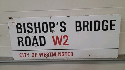 Lot 6 - BISHOP'S BRIDGE ROAD CITY OF WESTMINSTER W2 STREET SIGN 43" X 17.5"