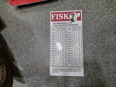 Lot 873 - FISK TYRE PRESSURE SIGN