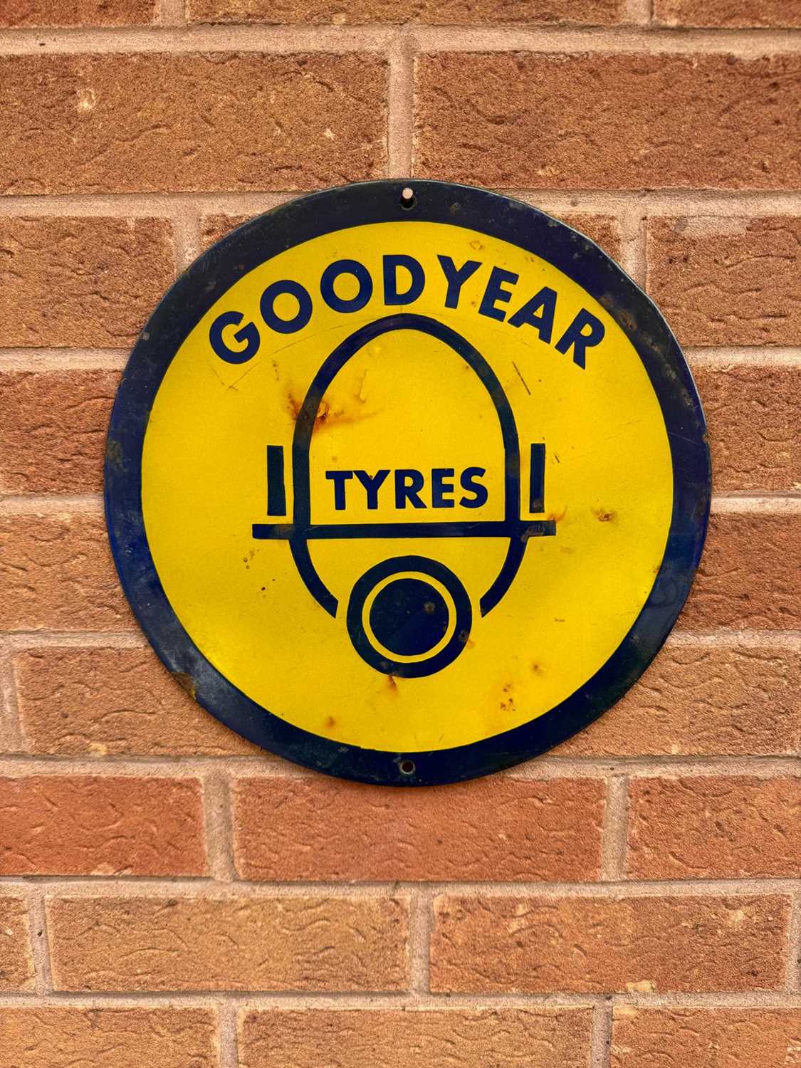 Lot 26 - ENAMEL ROUND GOODYEAR SIGN 13