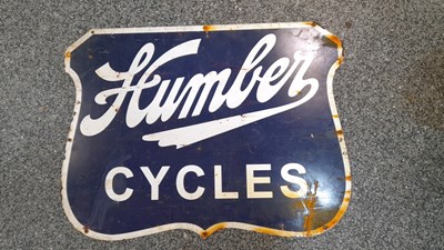 Lot 49 - HUMBER CYCLES SIGN  17.5" X 24"