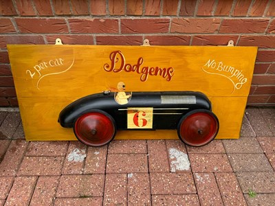 Lot 103 - NO 6 DODGEM WOODEN SIGN  43" X 19"