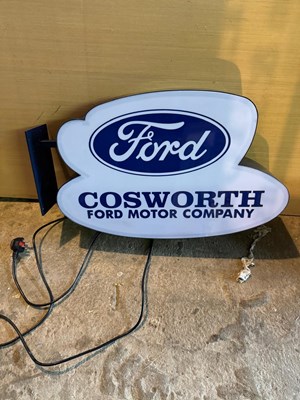 Lot 19 - ILLUMINATED FORD COSWORTH SIGN  30" X 17"