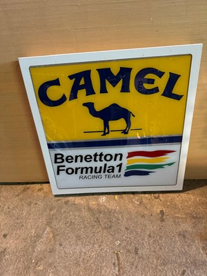 Lot 62 - ILLUMINATED BENETTON F1 SIGN  24" X 24"