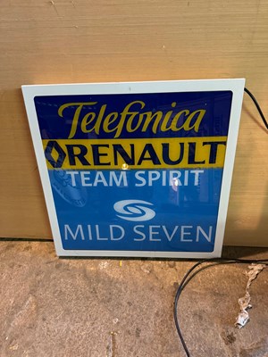 Lot 77 - ILLUMINATED RENAULT F1 SIGN  24" X 24"