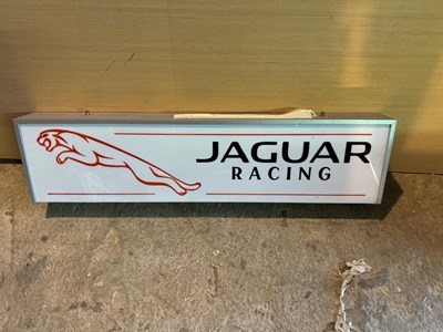 Lot 97 - ILLUMINATED JAGUAR RACING SIGN   37" X 9"