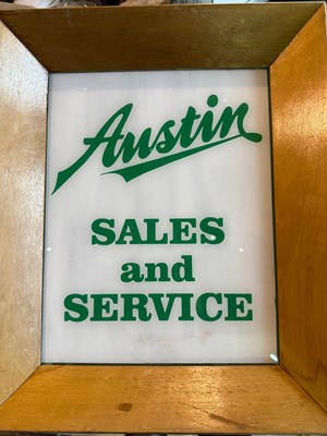 Lot 116 - ILLUMINATED AUSTIN SIGN   17" X 14"