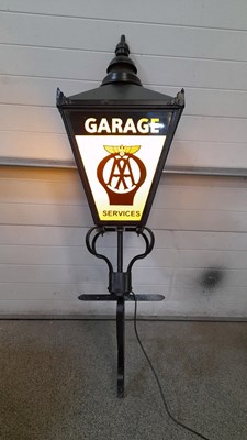 Lot 611 - LARGE AA STYLE GARAGE LIGHT UP LAMP, INC MOUNTING BRACKET 41" X 18"