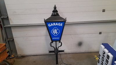 Lot 23 - RAC STYLE  APPROVED GARAGE LAMP , INC MOUNTING BRACKET 41" x 18"