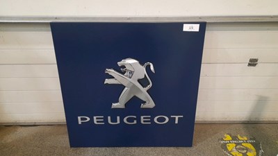 Lot 83 - PEUGEOT DEALER SIGN - ALL PROCEEDS TO CHARITY