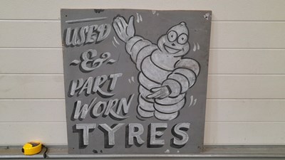 Lot 5 - HAND PAINTED WOODEN MICHELIN SIGN - ALL PROCEEDS TO CHARITY