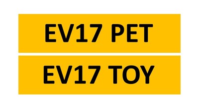 Lot 11-16 - REGISTRATIONS ON RETENTION - EV17 PET & EV17 TOY