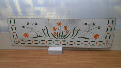 Lot 863 - METAL ENAMEL FLOWERED SPLASH BACK