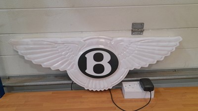 Lot 649 - BENTLEY PLASTIC LIGHT UP SIGN 35" X 12"