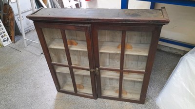 Lot 889 - WOODEN GLASS FRONTED WALL UNIT