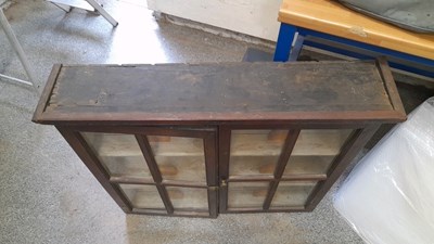 Lot 889 - WOODEN GLASS FRONTED WALL UNIT