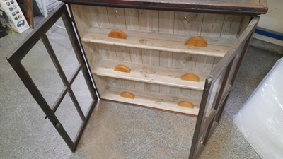 Lot 889 - WOODEN GLASS FRONTED WALL UNIT