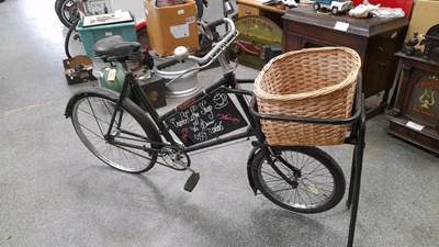 Lot 803 - NORMAN SMALL WHEEL BUTCHER/DELIVERY BIKE WITH HAND PUMP