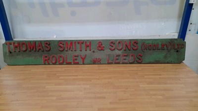 Lot 559 - THOMAS SMITH & SON HEAVY CAST SIGN 60" X 9"