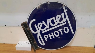 Lot 789 - GEVAERT PHOTOS DOUBLE SIDED WALL MOUNTED SIGN