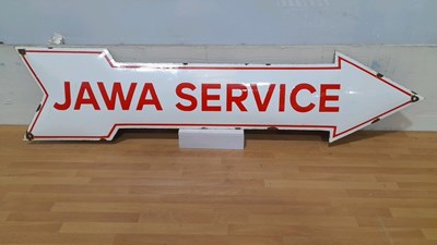 Lot 859 - JAWA SERVICE ENAMEL SIGN 35" X 8"