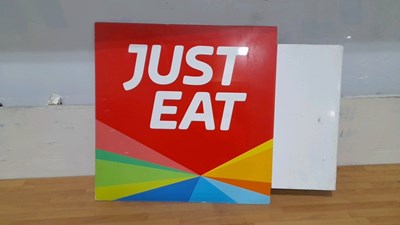 Lot 847 - JUST EAT, WALL MOUNTED DOUBLE SIDED SIGN 23" X 17"