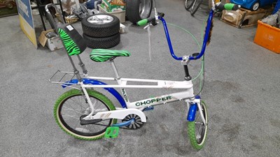 Lot 609 - MK3 RALEIGH CHOPPER , BLUE, WHITE, GREEN  UCC91110466