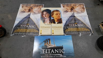 Lot 261 - TITANIC PROMOTION BOARDS/POSTERS ALL DOUBLE SIDED + 5 SCRAP BOOKS OF CUNARD LINERS