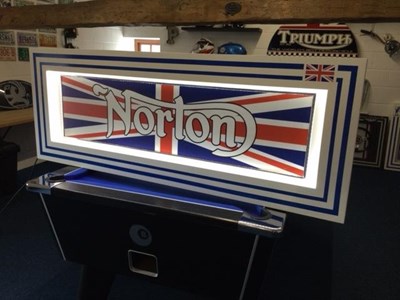 Lot 159 - LARGE ILLUMINATED NORTON MOTORCYCLES SIGN