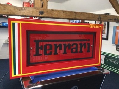 Lot 163 - LARGE ILLUMINATED FERRARI SIGN