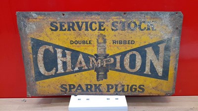 Lot 159 - TIN CHAMPION SPARK PLUG SIGN 152 x 9"