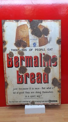 Lot 643 - BERMALINS BREAD ENAMEL SIGN 24"x 16"