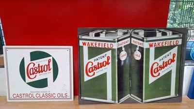 Lot 600 - 2X CASTROL WAKEFIELD MOTOR OIL SIGNS