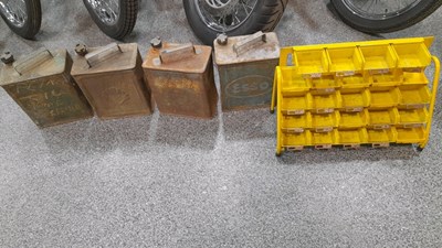 Lot 167 - 4x GALLON PETROL CANS & STORAGE UNIT