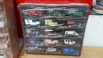 Lot 773 - WALL DISPLAY SHELVES COMPLETE WITH MODELS