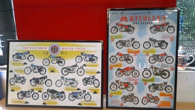 Lot 813 - FRAMED MOTORCYCLE POSTERS  25" X 17"